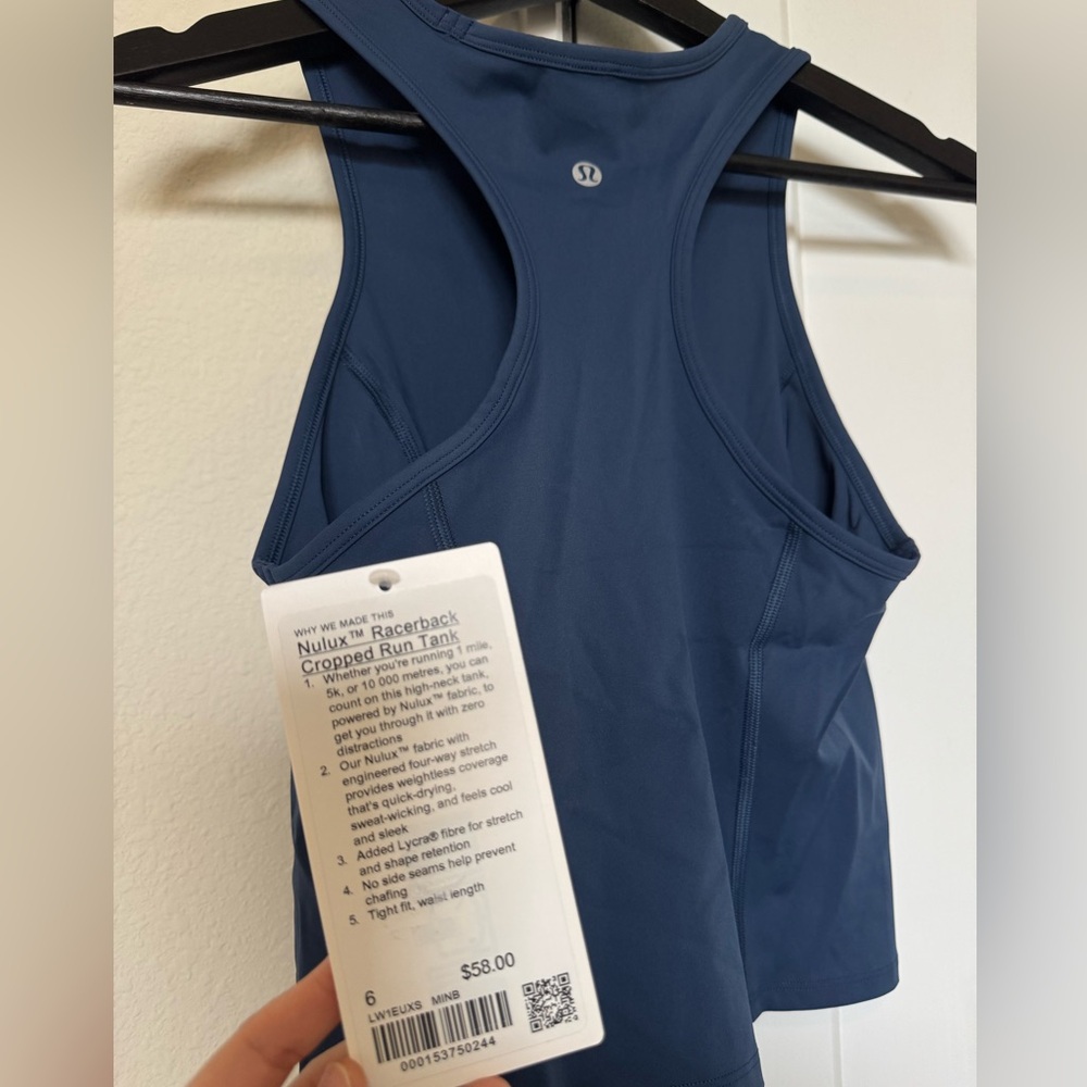 Lululemon Nulux Racerback Cropped Run Tank